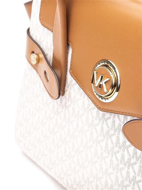 michael kors carmen shoulder bag white|Michael Kors carmen satchel.